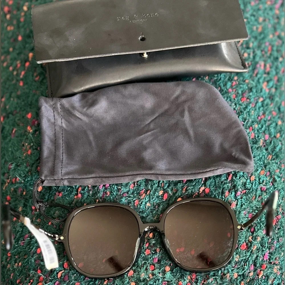 RARE rag & bone 1031/G/S Oversized Round Sunglasses NWT Full Set